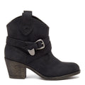 Another side view of the Satire black western ankle boot