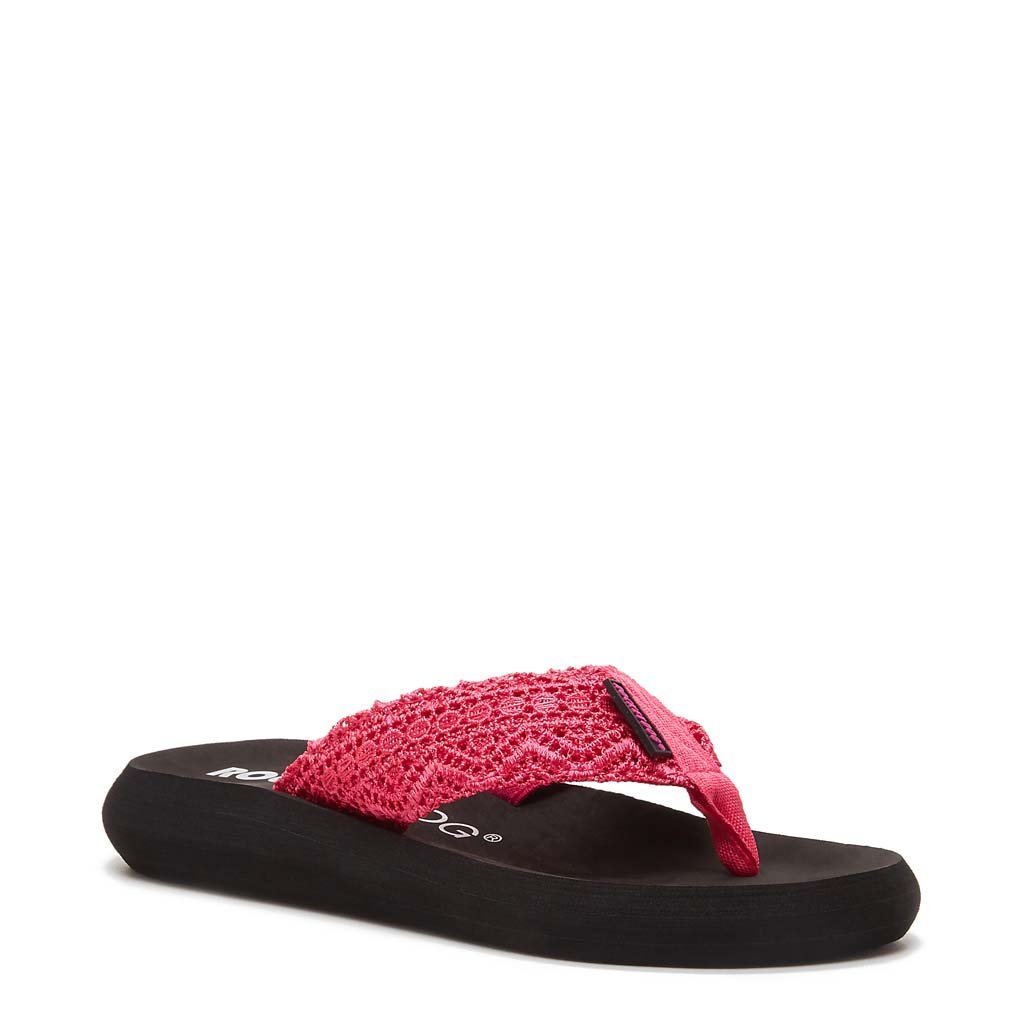 Spotlight Pink Crochet Flip-Flops