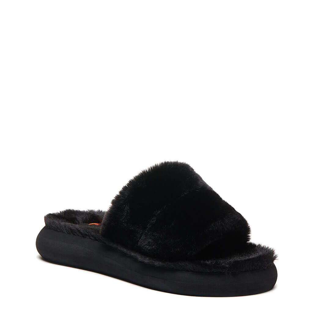Mimigo Women's Fluffy Faux Fur Slippers Comfy Open Toe Slides With Fleece  Lining And Pvc Sole | Fruugo ES