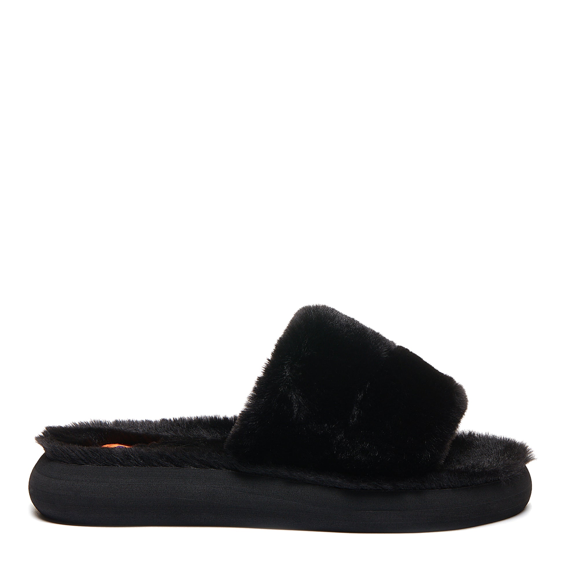 Rocket Dog | Stratus Black Fur Slide Slipper