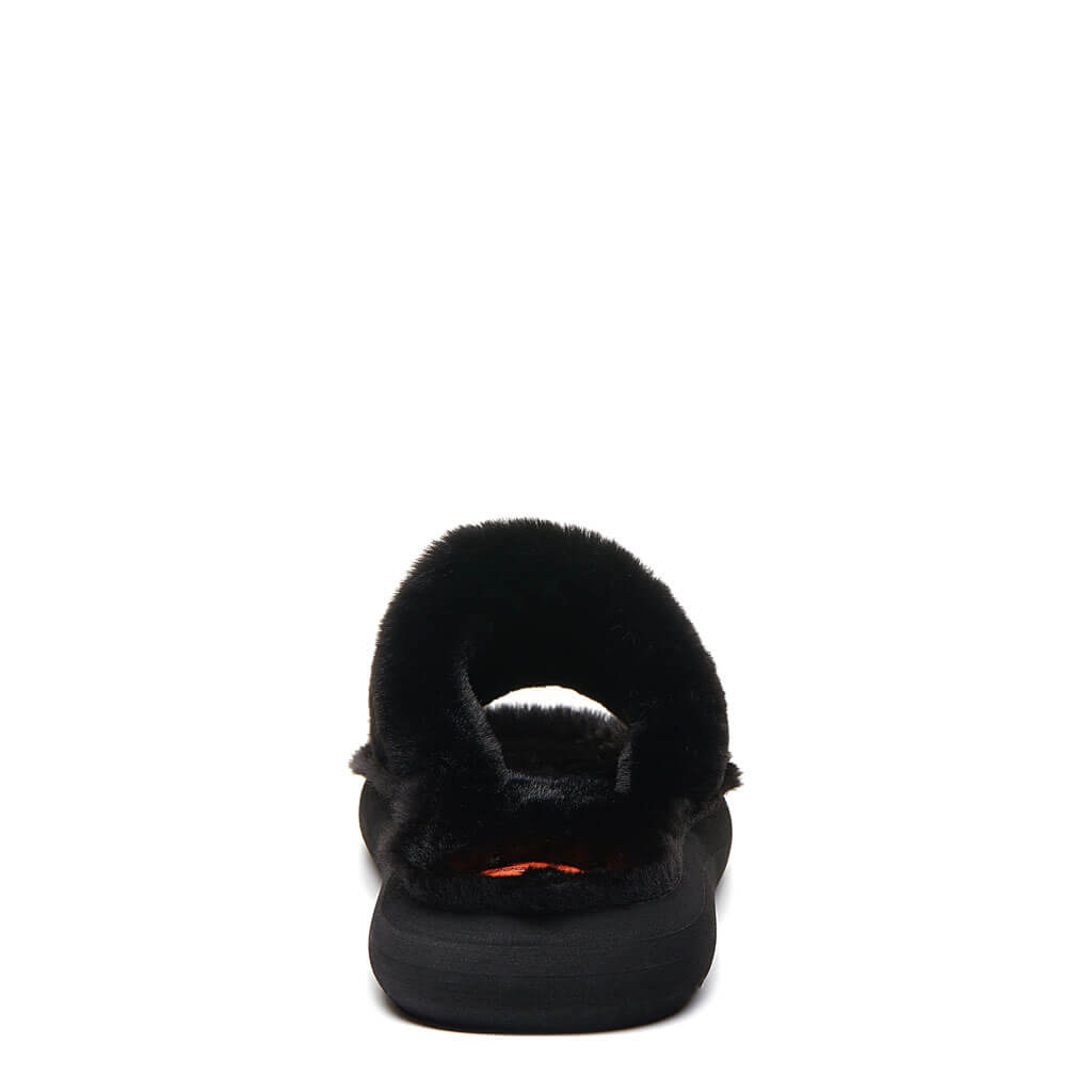 Stratus Black Fur Slide Slipper