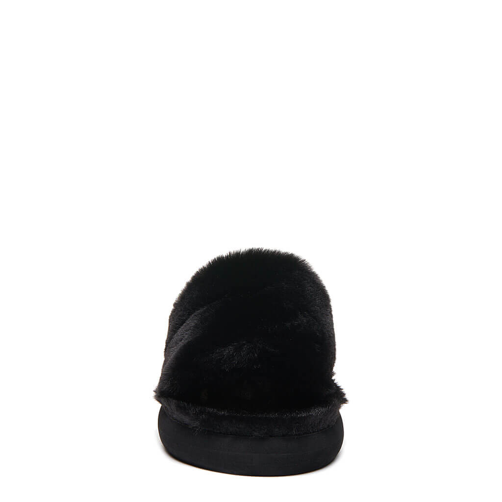 Rocket Dog | Stratus Black Fur Slide Slipper