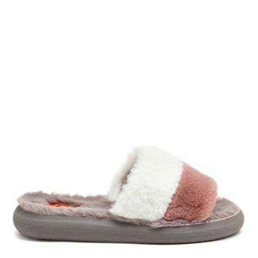 Rocket Dog | Stratus Off-White Pink Fur Slide Slipper