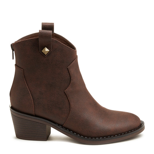 Yolanda Chocolate Western Booties